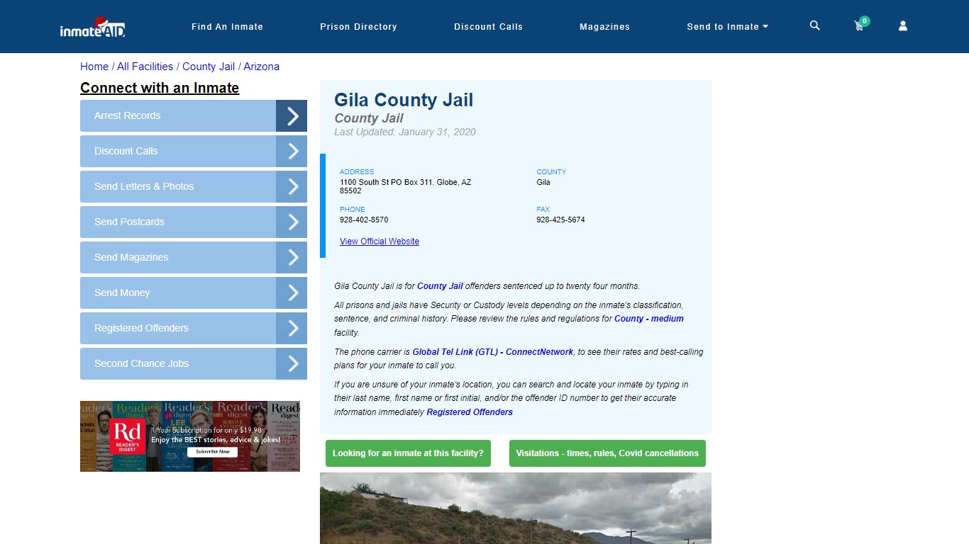 Gila County Jail - Inmate Locator - Globe, AZ